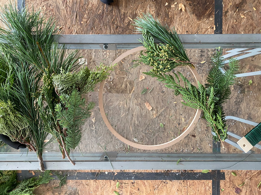 DIY Christmas wreath materials